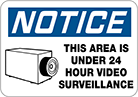 Image of Product. Front orientation. Signs. Illustrated Restricted Area Signs, Notice—This Area Is Under 24 Hour Video Surveillance (English).