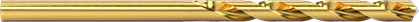 Image of Product. Side1 orientation. Cobalt Steel Drill Bit, TiN-Coated, Jobbers', 3.3 mm Size, 64 mm Overall Length .