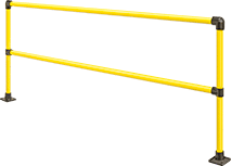 Image of Product. Front orientation. Safety Rails. Safety Railings, Powder-Coated Steel, Straight Rail, Railings.
