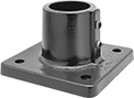Image of Product. Flange Through-Hole Rail Support. Front orientation. Safety Railing Connectors. Through-Hole Rail Supports, Flange.