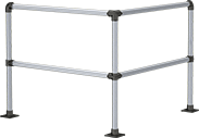 Image of Product. Front orientation. Safety Rails. Safety Railings, Aluminum, Corner Rail, Railings.