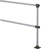 Image of Product. Front orientation. Safety Rails. Safety Railings, Aluminum, Straight Rail, Add-On Railings.