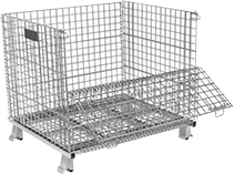 Image of Product. Front orientation. Bulk Containers. Collapsible Bulk Containers, Zinc-Plated Steel.