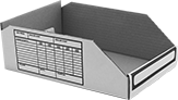 Image of Product. Front orientation. Bins. Easy-Assemble Cardboard Bins, Style A.