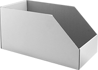 Image of Product. Front orientation. Bins. Easy-Assemble Cardboard Bins, Style B.