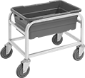 Image of Product. With One Tote Box. Front orientation. 1 Tote Boxes. Tote Box Carts.