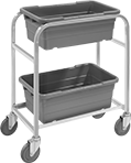 Image of Product. With Two Tote Boxes. Front orientation. 2 Tote Boxes. Tote Box Carts.