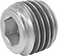 Image of Product. Male. Front orientation. Pipe and Fittings. High-Pressure Brass and Bronze Threaded Pipe Fittings with Sealant, Hex-Drive Plugs, Threaded Fitting Connection, Male.
