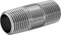 Image of Product. Male. Front orientation. Pipe and Fittings. High-Pressure Brass and Bronze Threaded Pipe Nipples and Pipe, Pipe—Threaded on Both Ends, Male, Threaded Fitting Connection.