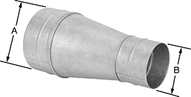 Image of Product. Front orientation. Contains Annotated. Duct and Fittings. Spiral Duct and Fittings, Straight Reducers.