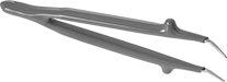 Image of Product. Front orientation. Tweezers. Electrically-Insulating  Tweezers, Curved Pointed Tips.
