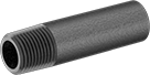Image of Product. Male. Front orientation. Pipe and Fittings. Thick-Wall Iron and Steel Threaded Pipe Nipples and Pipe, Pipe Adapters—Threaded on One End, Butt-Weld Fitting Connection, Weld-Socket Fitting Connection, Socket-Connect Fitting Connection, Male, Threaded Fitting Connection.