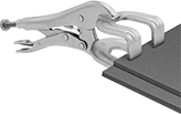 Image of ProductInUse. Front orientation. Pliers Clamps. Locking Pliers Clamps for Sheets.