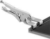 Image of ProductInUse. Front orientation. Pliers Clamps. Right-Angle Locking Pliers Clamps for Sheets.