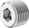 Image of Product. NPTF Male. Front orientation. Pipe and Fittings. High-Pressure Iron and Steel Threaded Pipe Fittings, Hex-Drive Plugs, Male, Threaded Fitting Connection.