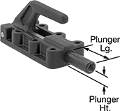 Image of Product. Front orientation. Contains Annotated. Toggle Clamps. Push/Pull Toggle Clamps, Push/Pull—Steel, Internal Plunger Thread, Plain Grip.