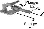 Image of Product. Front orientation. Contains Annotated. Toggle Clamps. Compact Push/Pull Toggle Clamps, External Plunger Thread—Steel.