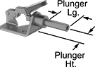 Image of Product. Front orientation. Contains Annotated. Toggle Clamps. Compact Push/Pull Toggle Clamps, Internal Plunger Thread—Steel.