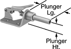 Image of Product. Front orientation. Contains Annotated. Toggle Clamps. Compact Push/Pull Toggle Clamps, Internal Plunger Thread—18-8 Stainless Steel.