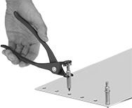 Image of ProductInUse. Front orientation. Panel Alignment Clamps. Hole-Grip Panel Alignment Clamps.