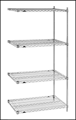 Image of Product. Front orientation. Contains Border. Shelving. Heavy Duty Wire Shelving, Stationary, Add-On Units.