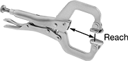 Image of Product. Front orientation. Contains Annotated. Pliers Clamps. Locking Pliers Clamps, Smooth Pivoting Jaws.