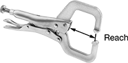 Image of Product. Front orientation. Contains Annotated. Pliers Clamps. Locking Pliers Clamps, Smooth Fixed Jaws.
