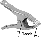 Image of Product. Front orientation. Contains Annotated. Spring Clamps. Spring Clamps, Steel Body, Steel Jaw.