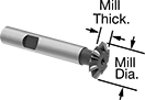 Image of Product. Front orientation. Contains Annotated. Carbide-Tipped Double-Chamfering End Mills.