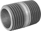 Image of Product. Male. Front orientation. Pipe and Fittings. Standard-Wall Galvanized Iron and Steel Threaded Pipe Nipples and Pipe with Sealant, Pipe—Fully Threaded, Male, Threaded Fitting Connection.