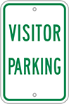 Image of Product. Front orientation. Signs. Parking Signs, Visitor Parking (English)—Green Message.