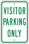 Image of Product. Front orientation. Signs. Parking Signs, Visitor Parking Only (English)—Green Message.