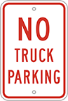 Image of Product. Front orientation. Signs. Parking Signs, No Truck Parking (English)—Red Message.