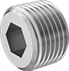 Image of Product. Male. Front orientation. Pipe and Fittings. Extreme-Pressure Stainless Steel Threaded Pipe Fittings, Hex-Drive Plugs, Male, Threaded Fitting Connection.