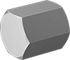 Image of Product. Female. Front orientation. Pipe and Fittings. Extreme-Pressure Stainless Steel Threaded Pipe Fittings, Caps, Threaded Fitting Connection, Female, Hex Body.