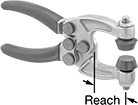 Image of Product. Front orientation. Contains Annotated. Toggle Clamps. Pliers-Style Toggle Clamps, Style E.
