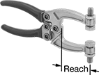 Image of Product. Front orientation. Contains Annotated. Toggle Clamps. Pliers-Style Toggle Clamps, Style D.