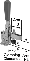 Image of Product. With Open Arm. Front orientation. Contains Annotated. Toggle Clamps. Hold-Down Toggle Clamps, With Open Arm.