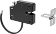 Image of Product. Front orientation. Rotary Latches. Electronic Remote-Release Rotary Latches, 1 Latch Point, Manual-Release Lever.