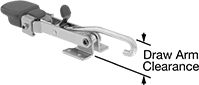 Image of Product. Style C. Front orientation. Contains Annotated. Toggle Clamps. Latch-Style Toggle Clamps with Locking Handle, Hook-Style Draw Arm, Style C.