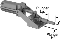Image of Product. Front orientation. Contains Annotated. Toggle Clamps. Air-Powered Push Toggle Clamps.