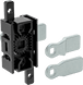 Image of Product. Left-Side Door Mount for 1 Rods. Front orientation. Multipoint Latch Conversion Kits. Inline Cam Latches, Half-Turn Clockwise to Open, Left-Side Door Mount, For 1 Rod.