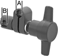 Image of Product. Front orientation. Contains Annotated. Variance Indicator Clamps. Swivel Variance Indicator Clamps, Style 3.