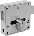 Image of Product. Back. Back orientation. Push-to-Close Latches. Keyed Push-to-Close Locking Latches with Emergency Release.