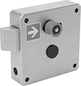 Image of Product. Front. Front orientation. Contains Inset, Border. Push-to-Close Latches. Keyed Push-to-Close Locking Latches with Emergency Release.