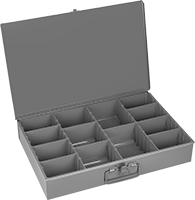 Image of Product. Front orientation. Organizer Boxes. Compartmented Organizer Boxes with Handle and Adjustable Dividers, Style K.