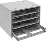Image of Product. Front orientation. Cabinets. Create-Your-Own Stackable Small-Parts Cabinets with Compartmented Boxes, With Friction Drawer Slides, For 4 Boxes.