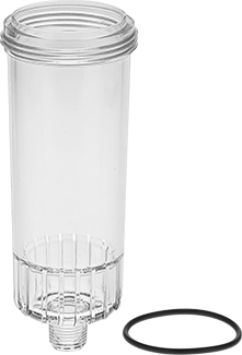 Image of Product. Front orientation. Bowl and O-Ring Kit for Flanged 2 Pipe Size Easy Clean Plastic Filter Housing.