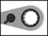 Image of Specification. Front orientation. ZoomedIn view. Contains Border. 12-Point Opening. Reversible Ratcheting Combination Wrenches.