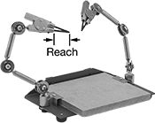 Image of Product. Front orientation. Contains Annotated. Spring Clamp Workholders. Two Spring Clamps and Rectangular Base.